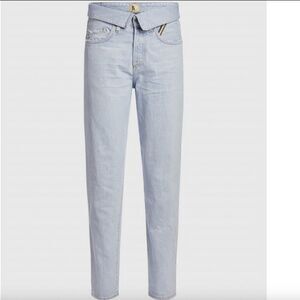 Jean atelier Flip Fold-over High-rised Straight-leg Jeans